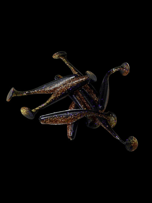 Dirty Bay Lures Copper Roach|– 3.8” Paddle Tail| 8 Pack